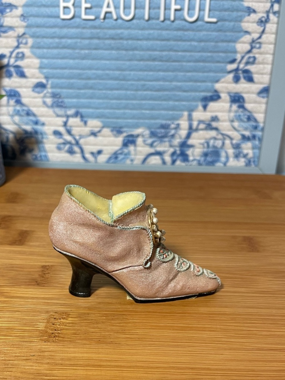 Vintage Resin Victorian Style Bootie Figurine